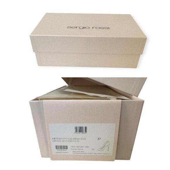 Sergio Rossi New Secret 090 Magenta Patent Pumps EU 37 / US 6.5-7 NIB - Picture 11 of 15